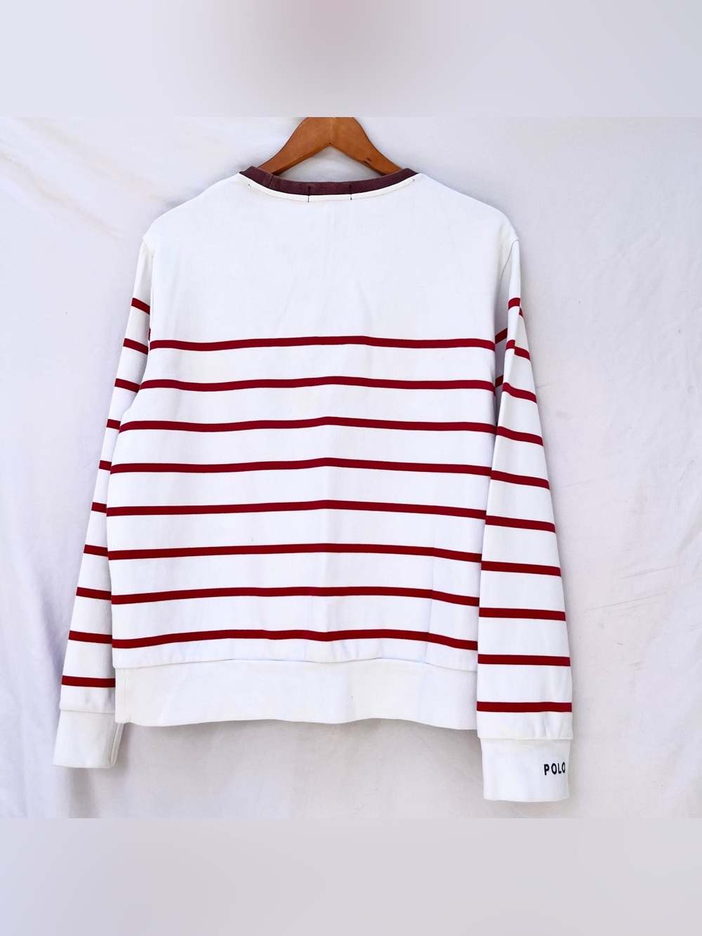 POLO RALPH LAUREN | MEDIUM SAILOR BEAR STRIPED SWEATSHIRT RED & WHITE - Picture 5 of 5